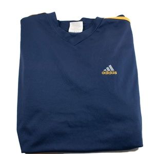 Adidas Blue Yellow Shirt Pullover T-Shirt Mens XL
